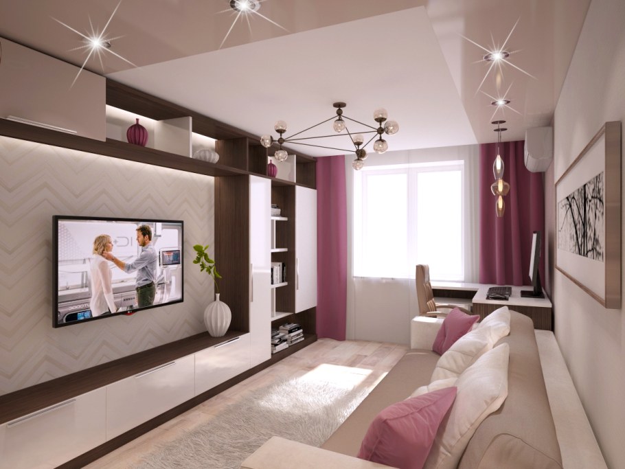 Интерьер комнаты 17 кв.м