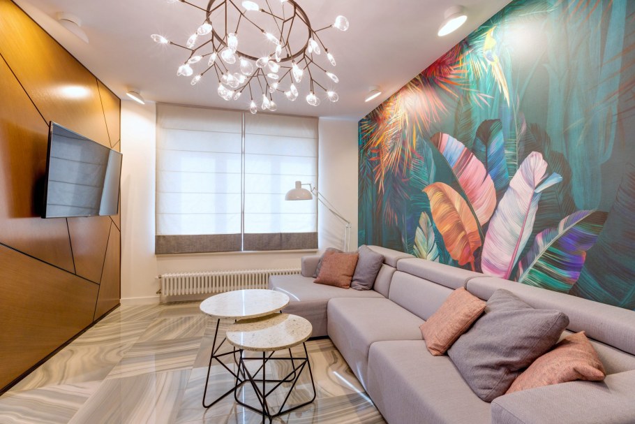 Интерьер гостинной 18кв м