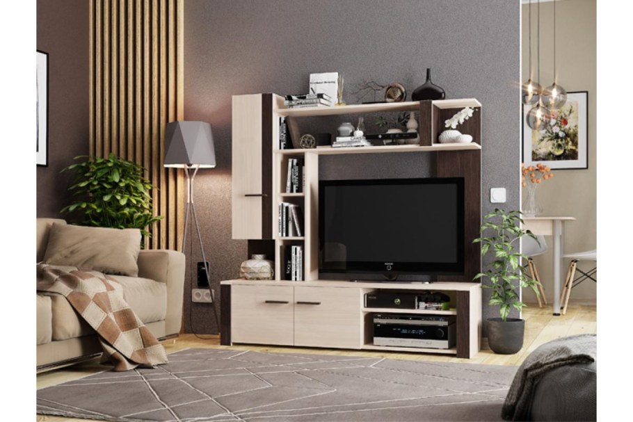 Гамма 5 стенка дуб венге/ дуб Млечный св мебель