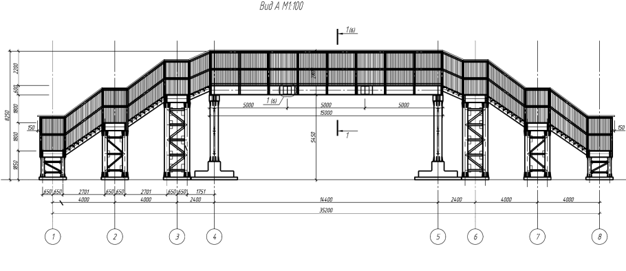 Высота надземного пешеходного перехода