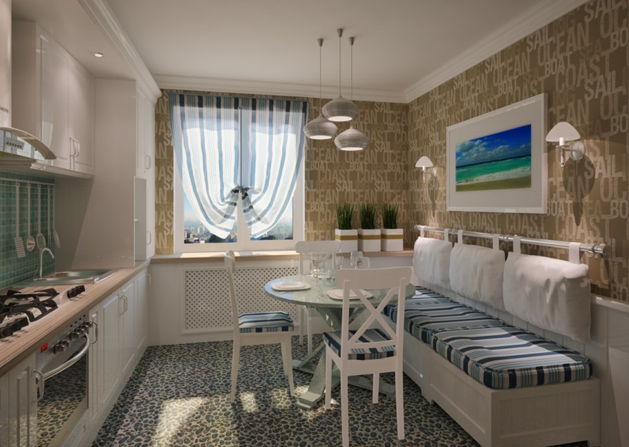 Диванчик на кухне в интерьере