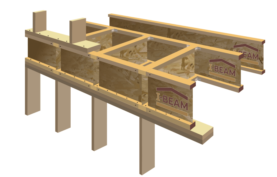 Деревянные двутавровые балки перекрытия длинной 6мп