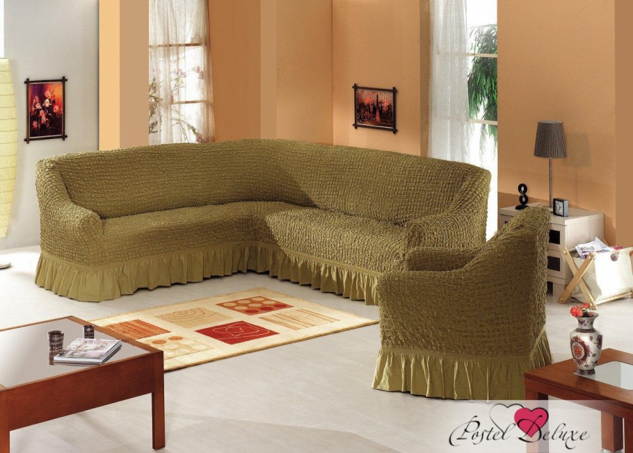 Еврочехол на угловой диван и кресло