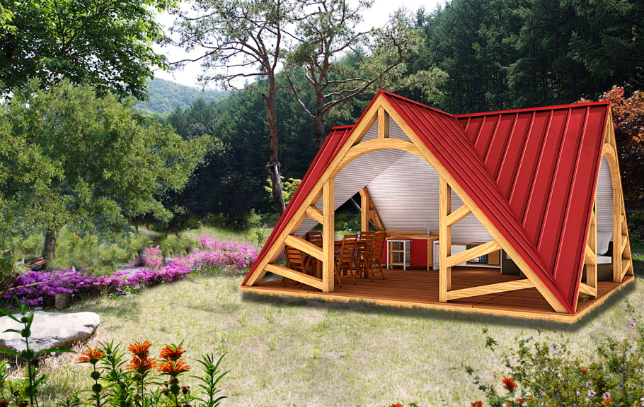 Треугольный домик для дачи