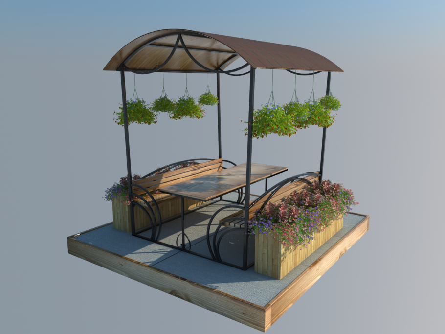 Беседка из профтрубы 2х2