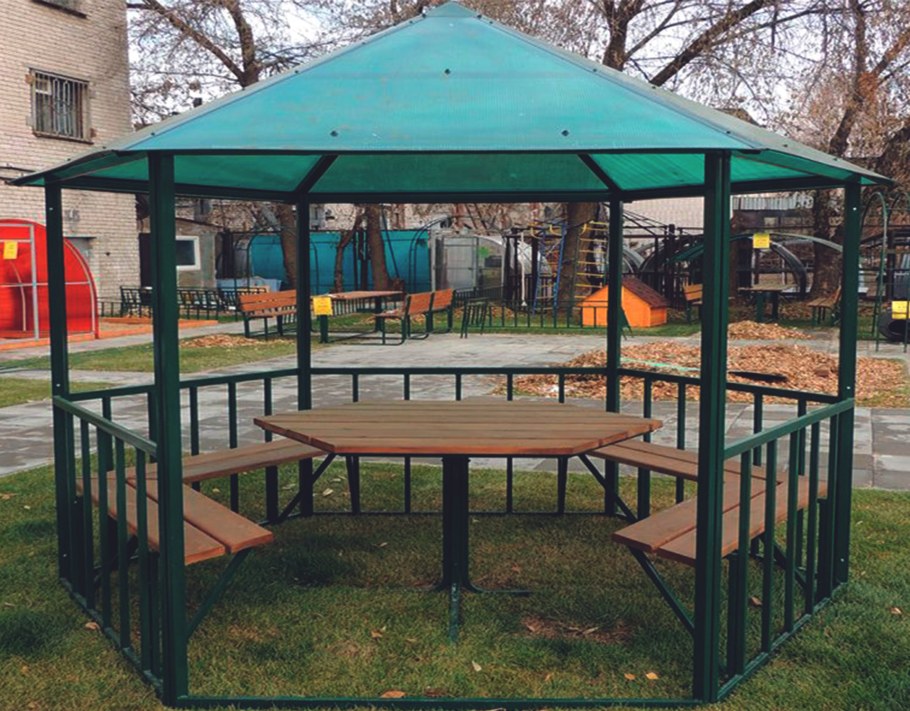 Беседка шестигранная металлическая