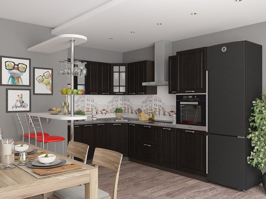 Кухня Сканди-01 Graphite Softwood