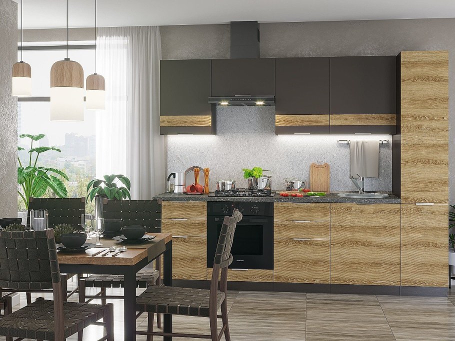 Кухня Прованс дуб сонома трюфель/крем