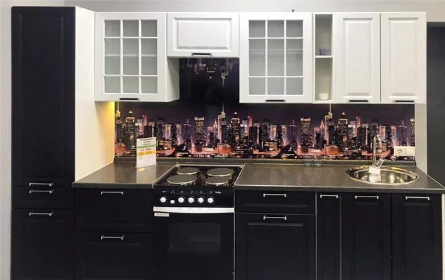 Гарнитур кухонный Прага черный угловой