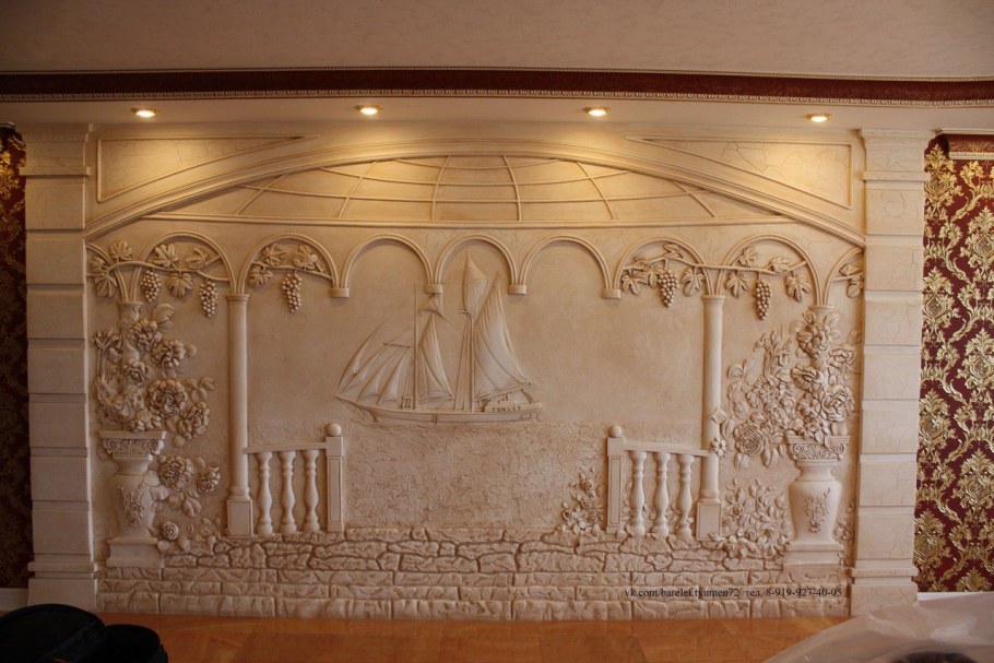 Ботанический барельеф Золотая поталь