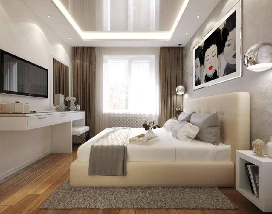 Интерьер спальни 15 кв.м в современном стиле