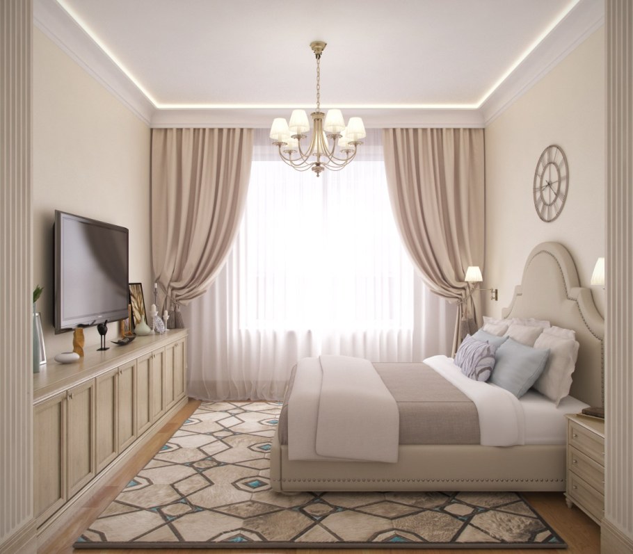 Интерьер спальни 14 кв.м