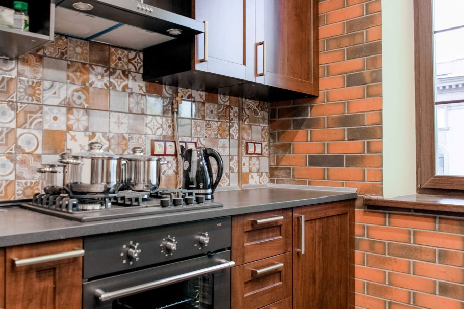 Плитка на фартук для кухни в стиле лофт