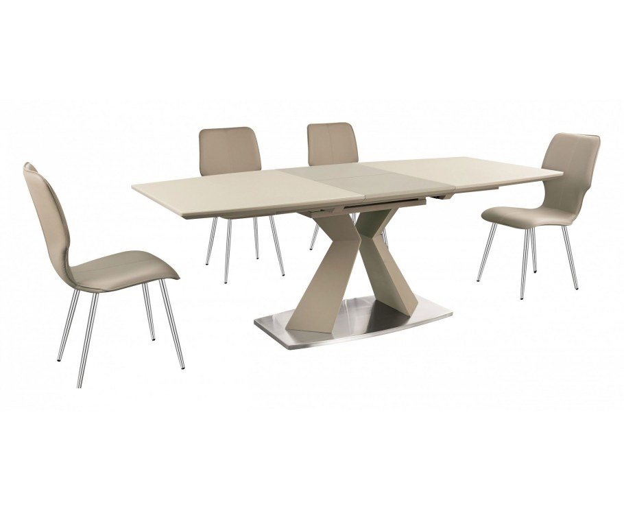 Стол-трансформер в2401 (в2379) белый стеклянный