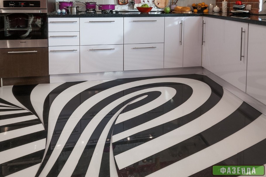 Наливной пол на кухне