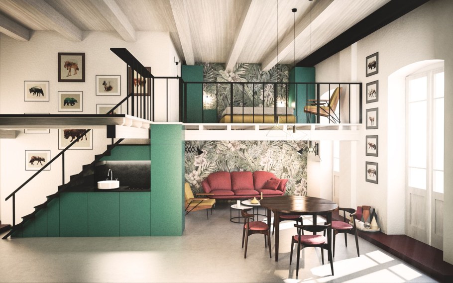 Антресольный второй ярус кровать чердак