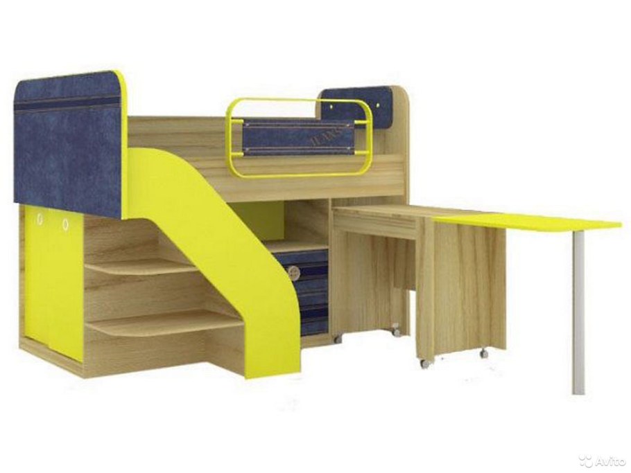 Кровать-чердак любимый дом "джинс"