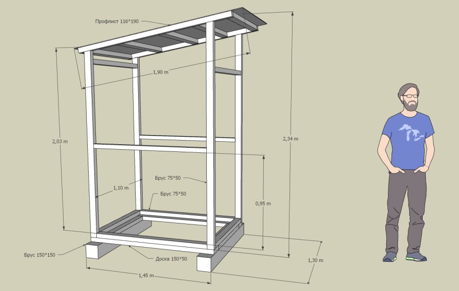 Чертеж туалета скворечник для дачи с размерами