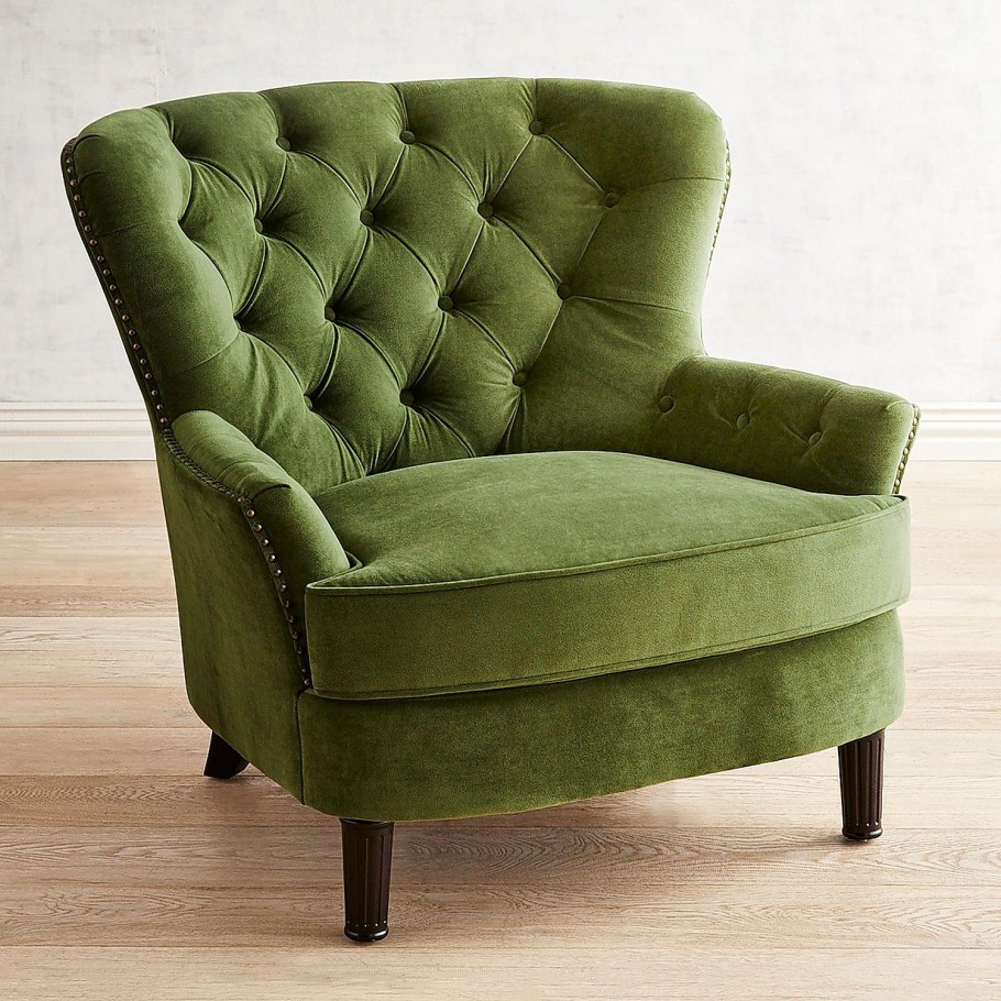 Green Velvet Armchair