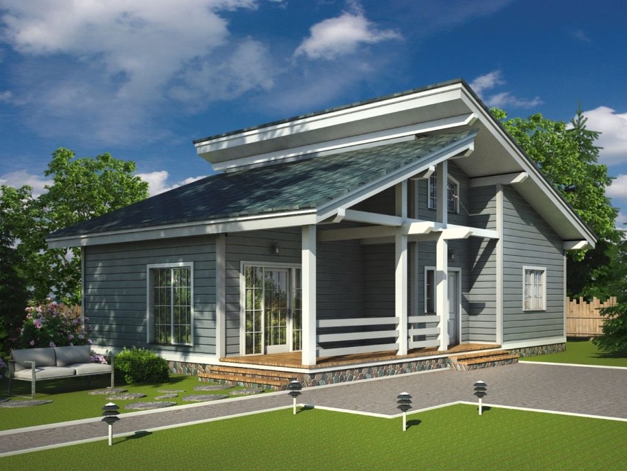 Дом Модерн скатная кровля