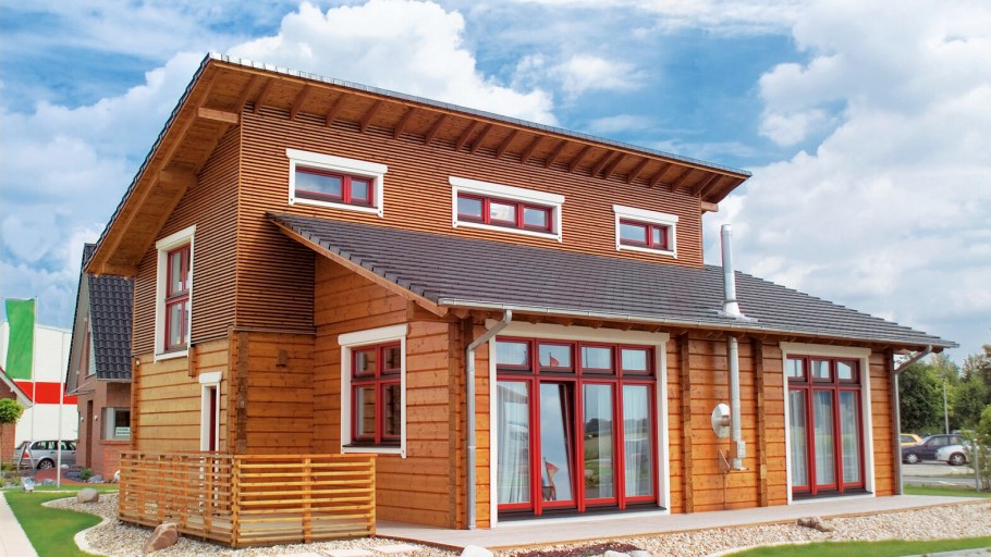 Разноуровневые двускатные крыши