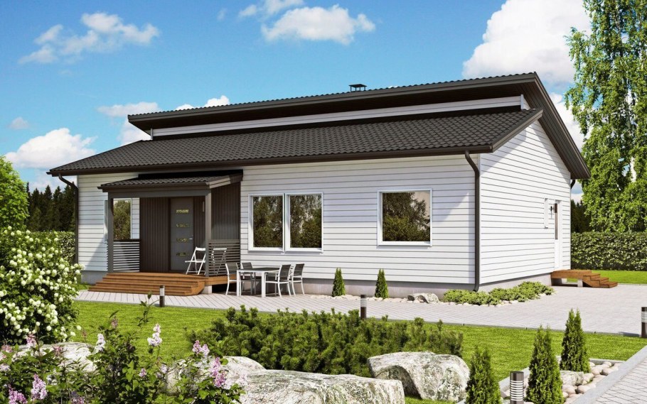 Одноэтажный дом с односкатной крышей проекты до 100 кв.м