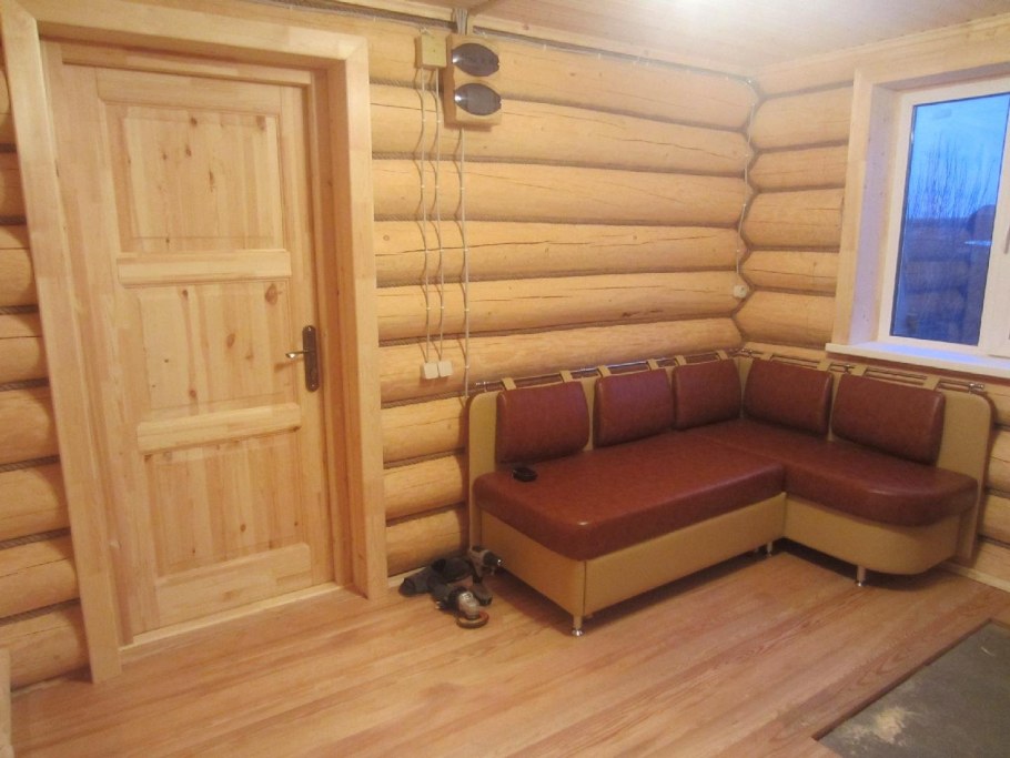 Баня из бревна внутри