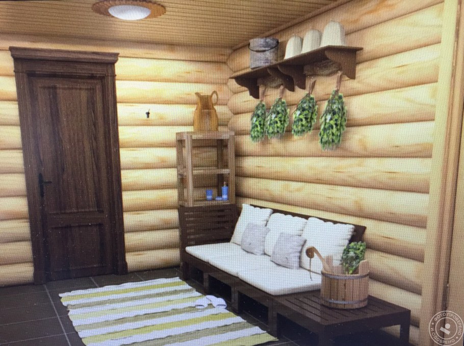 Интерьер маленького предбанника