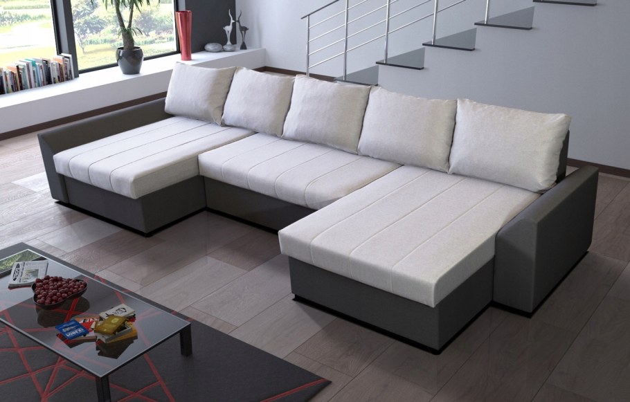 Диван п-образный раскладной с подушками