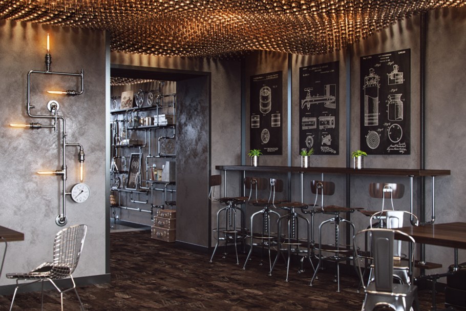 Пивной бар в стиле лофт