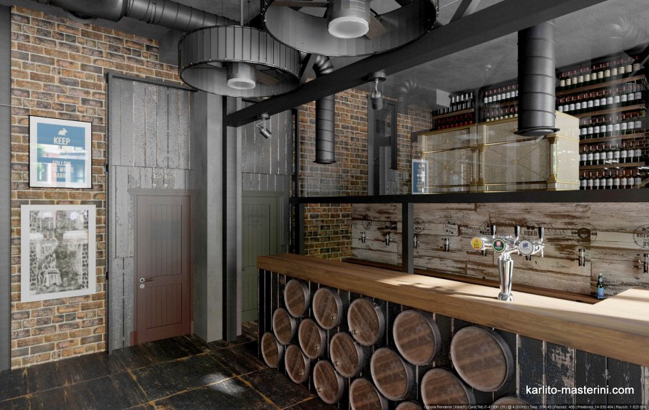 Пивной бар в стиле лофт