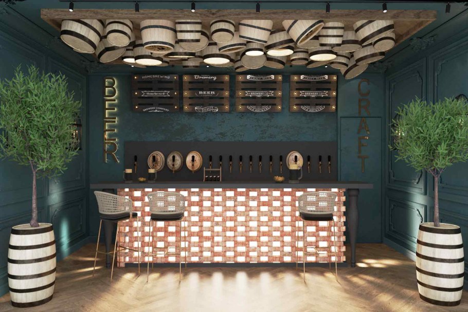 Барная стойка в пивном баре