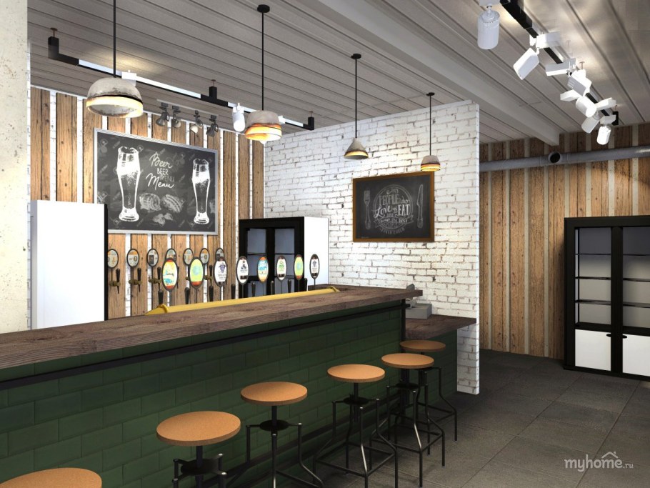 Декор стен в пивном баре