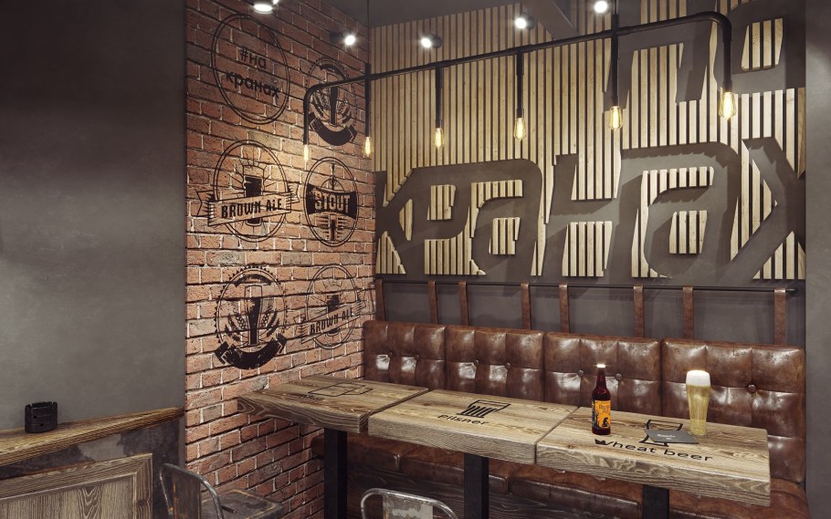 Интерьер пивного магазина в стиле лофт