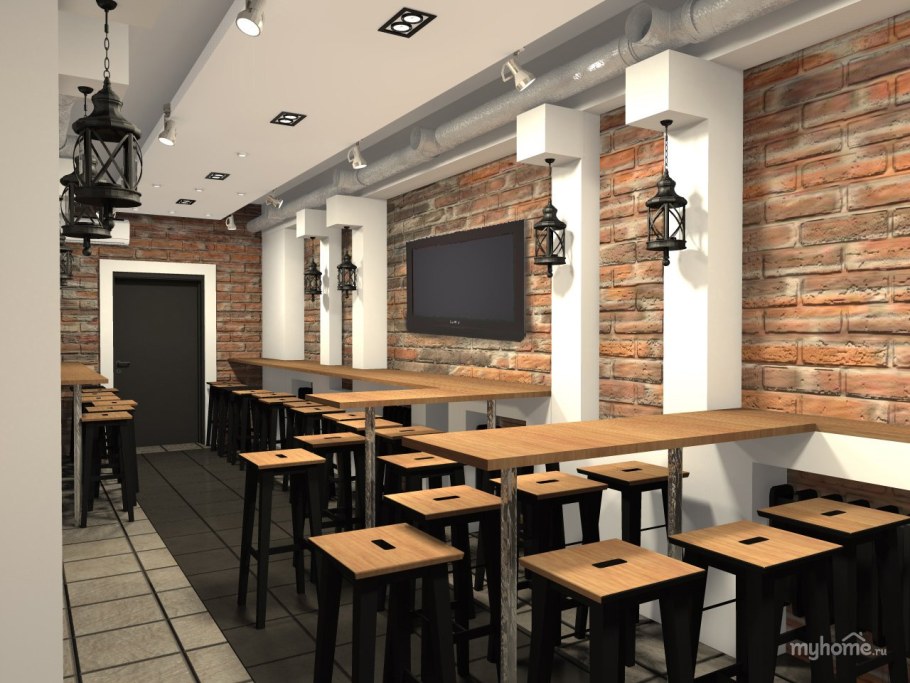 Барная стойка в кафе Минимализм