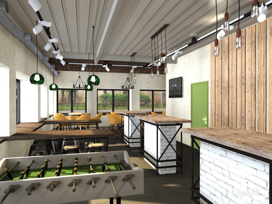 Интерьер бара в стиле лофт