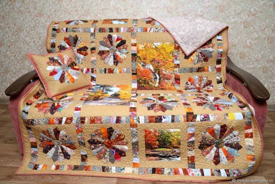 Подушка в технике лоскутного шитья