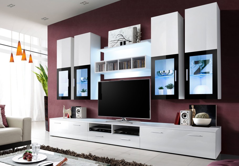 Стенка Йорк Империал белый глянец