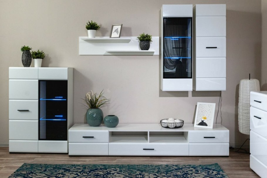 Стенка Йорк Империал белый глянец