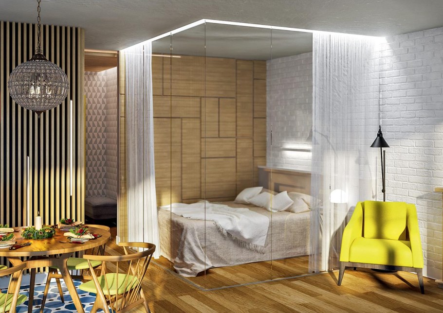 Ширма в интерьере гостиной