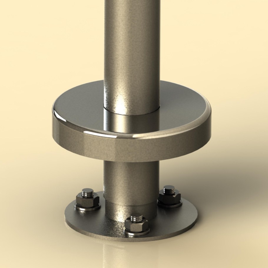 Опора квадратная, h=20 мм, цвет матовый хром