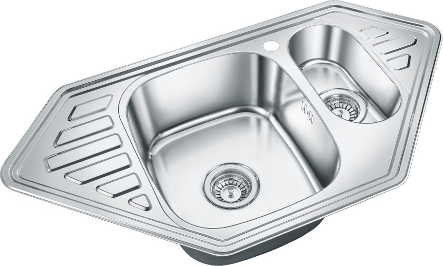 Мойка врез 48х58 (0,8) Лев вып 3 1/2 Mixline 18см с сифоном декор