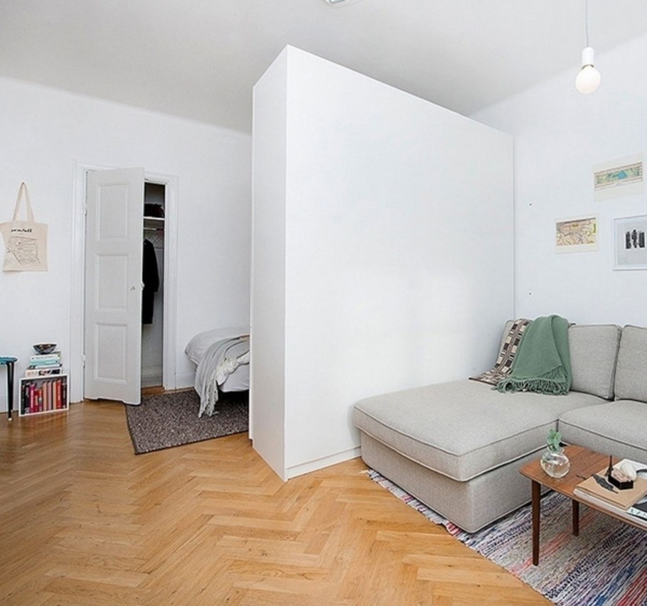 Интерьер комнаты в однокомнатной квартире