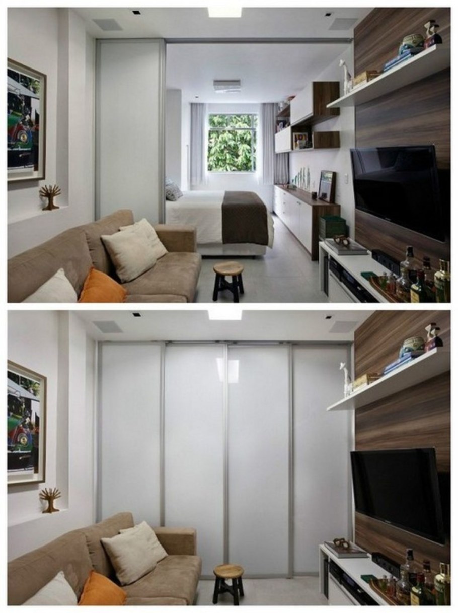 Кровать в проходной комнате в хрущевке