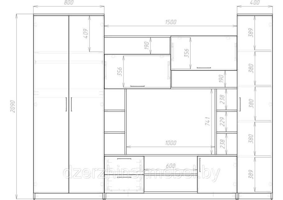Схема сборки шкаф 3-х створчатый Белла