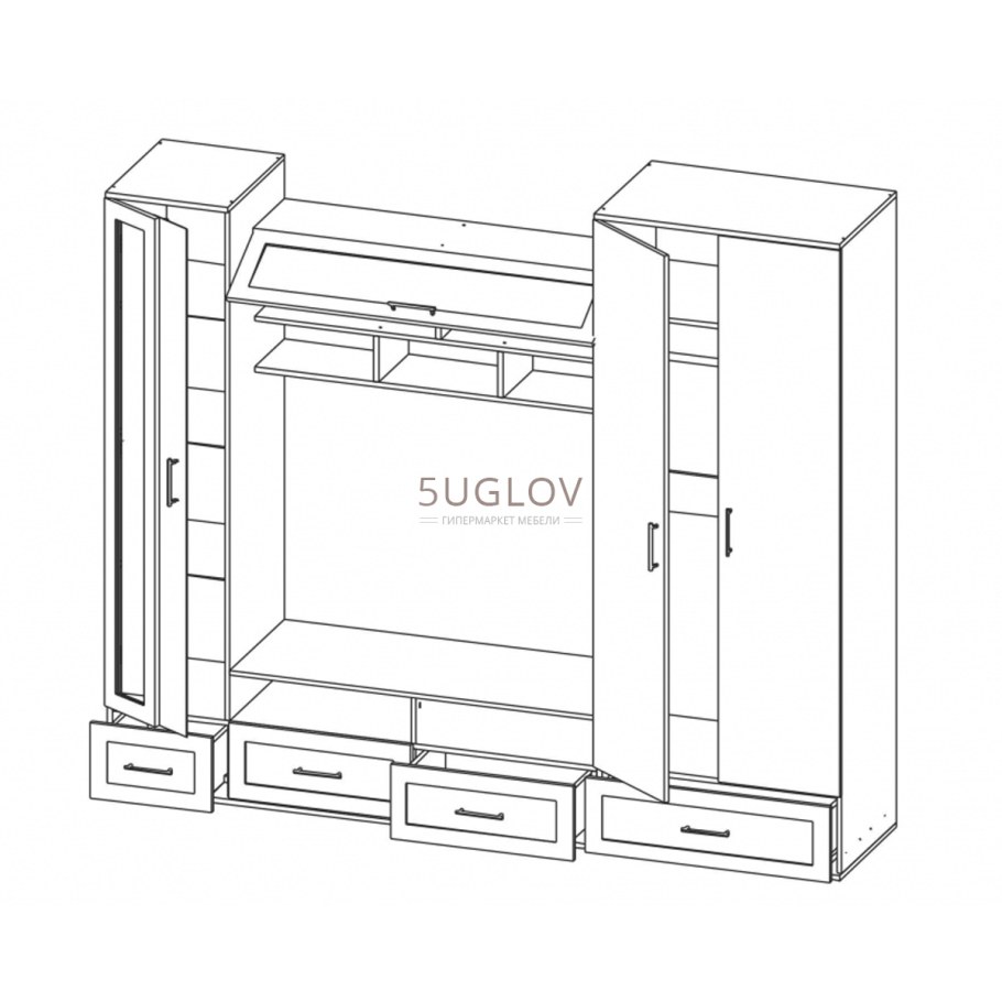 Флора-2 гостиная (венге/дуб белфорт) (Горизонт)