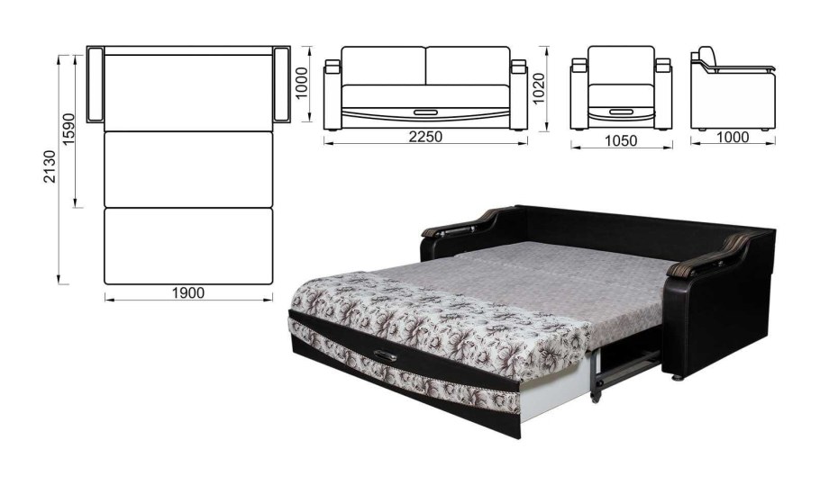 Угловой диван габариты 2000х1500
