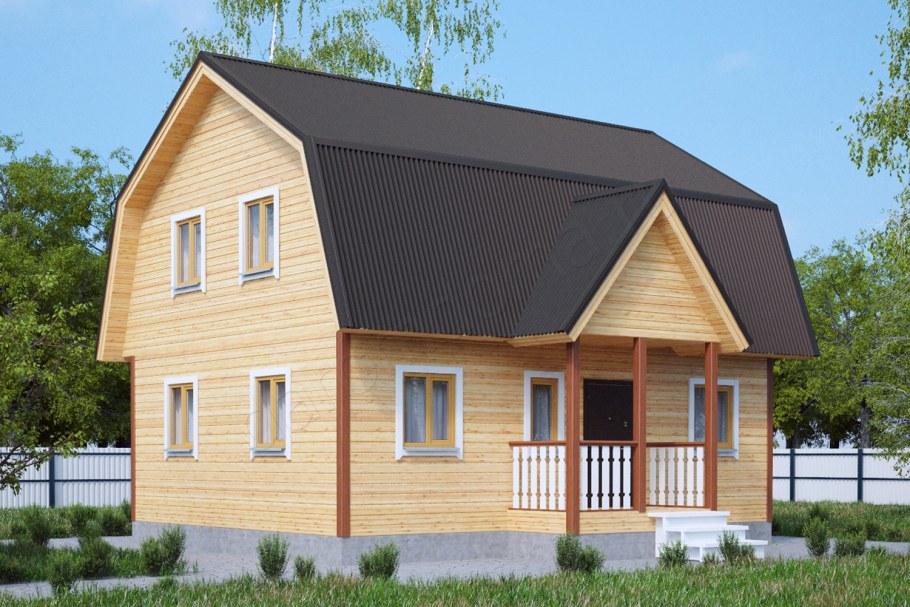 Баня-дом двухэтажная из бруса 6 на 6