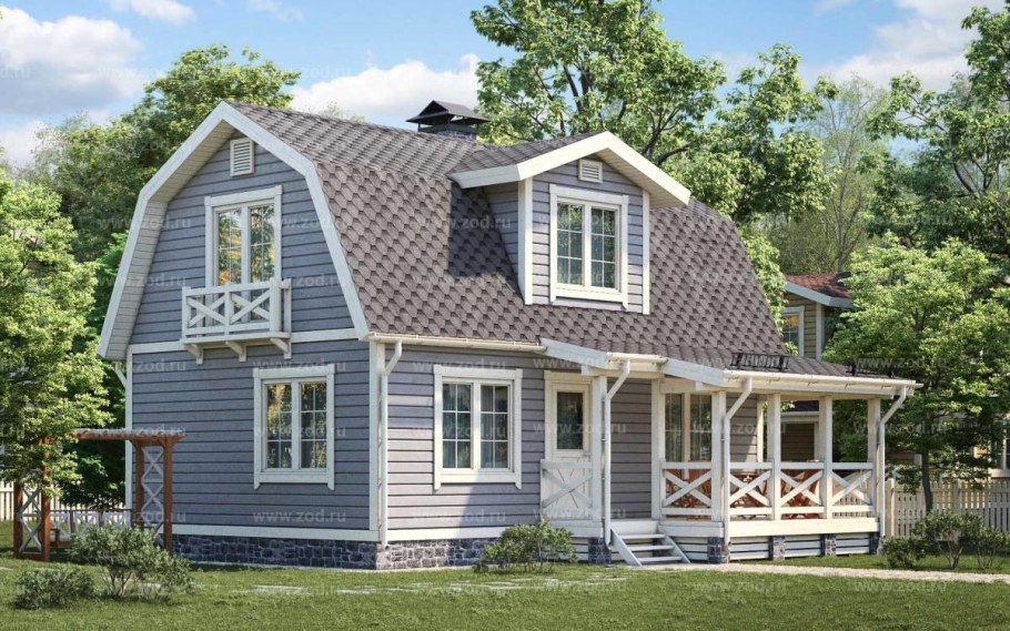 Мансардный дом с эркером