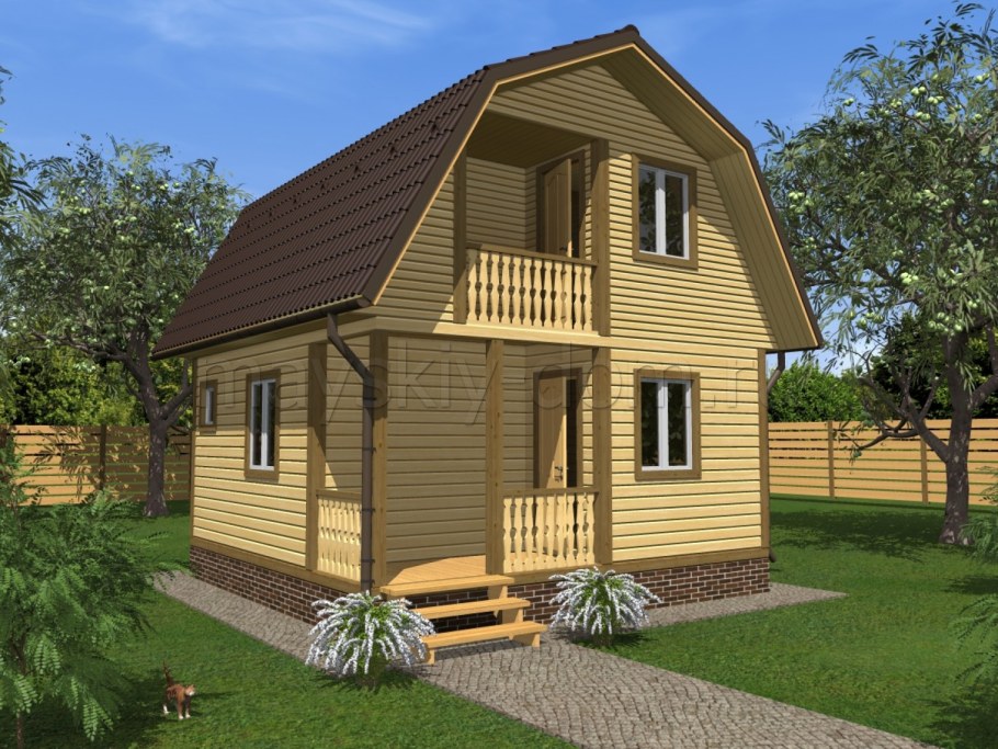 Дачный дом 6 на 8 двухэтажный